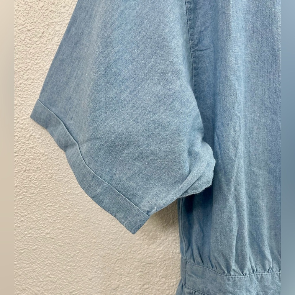 Vintage NWOT Eddie Bauer Blue Chambray Maxi Button-Up Dress Size XL/TG - Picture 5 of 13